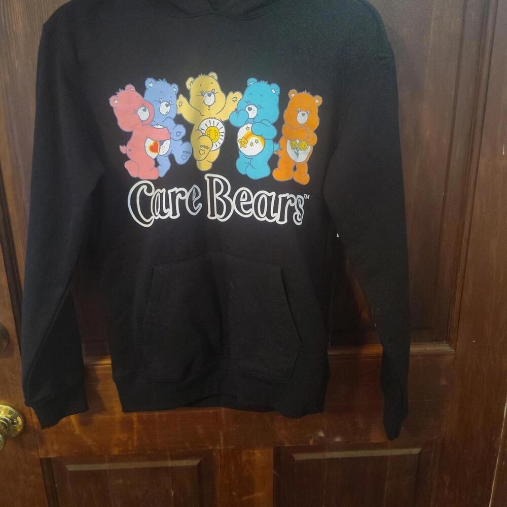 Care Bears graphic pullover hoodie.Black Juniors XS
